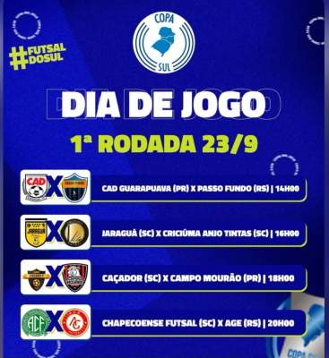 PASSO FUNDO FUTSAL E AGE S�O OS REPRESENTANTES GA�CHOS NA 16� COPA SUL DE FUTSAL 